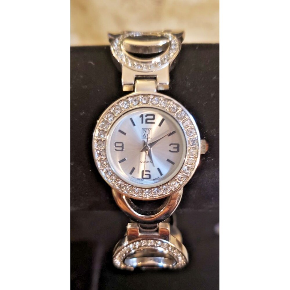 Artistic, Dressy, Elegant - NY&C Silver Tone and Rhinestone Women's Dress Watch